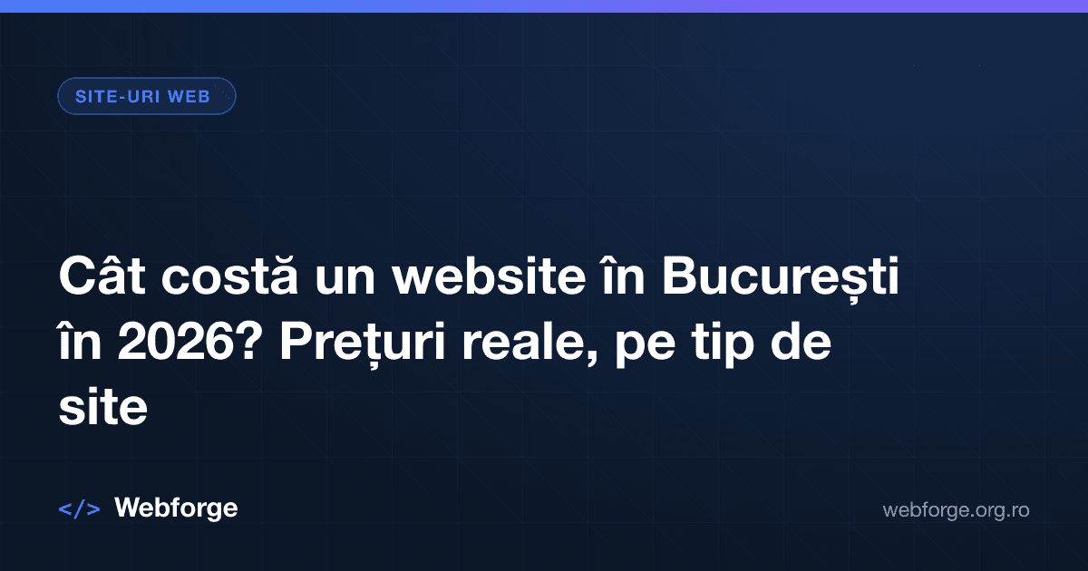 Cât costă un website în București în 2026? Prețuri reale, pe tip de site