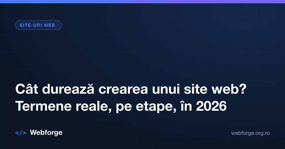 Cât durează crearea unui site web? Termene reale, pe etape, în 2026