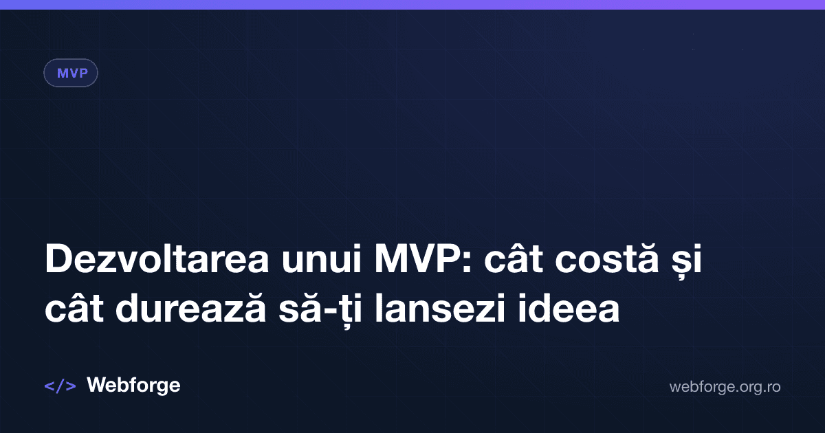 Dezvoltarea unui MVP: cât costă și cât durează să-ți lansezi ideea