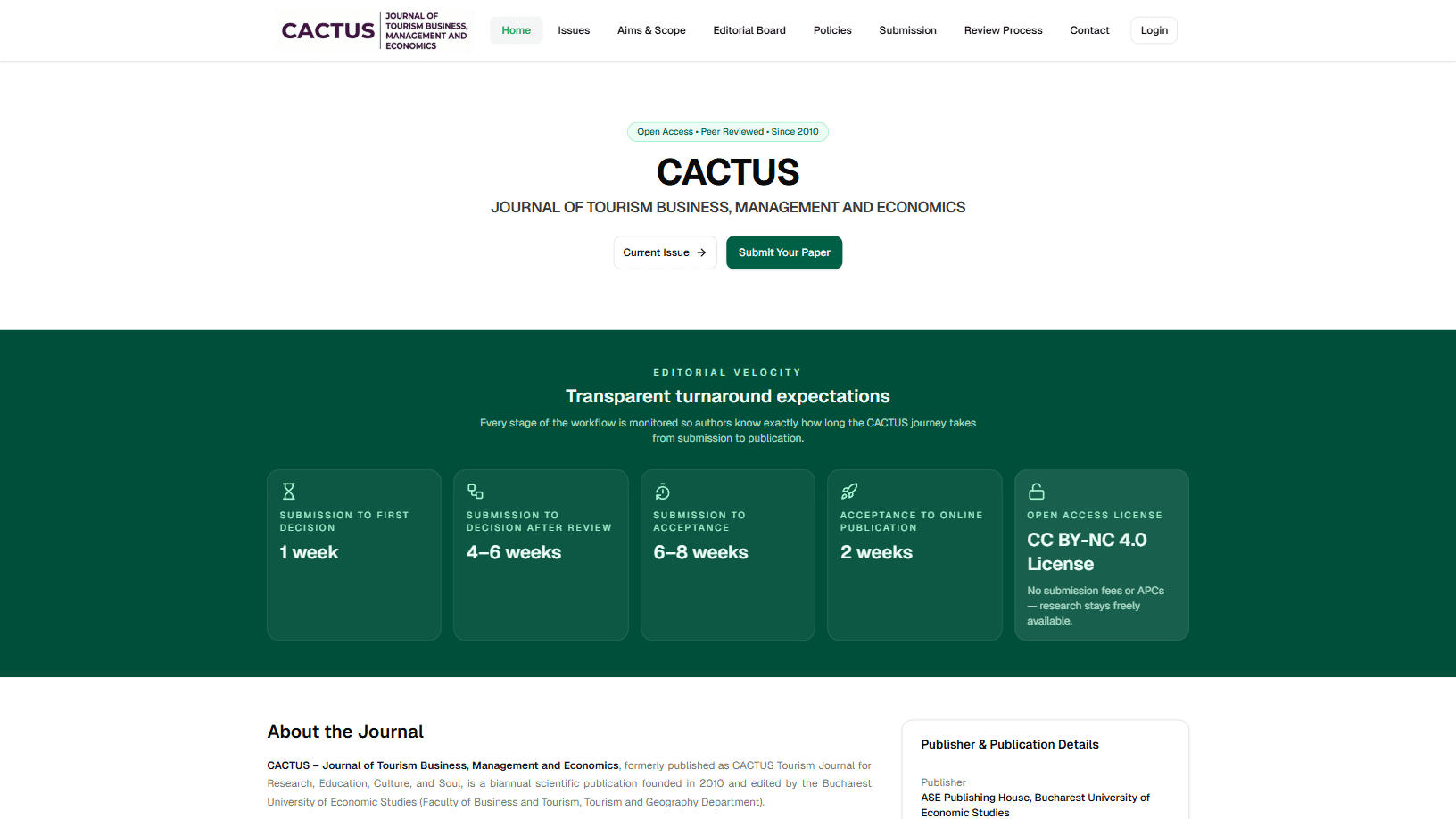 CACTUS – Platformă de management editorial